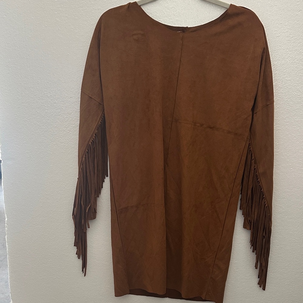 Love Riche Brown Fringe Dress